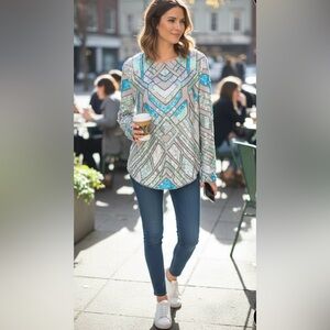 ASOS Sequin Geometric Pattern Top size 12